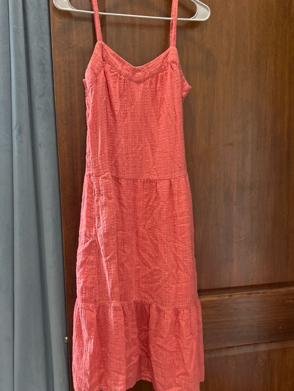 Knox Rose Coral Spaghetti-Strap Tiered Maxi Dress